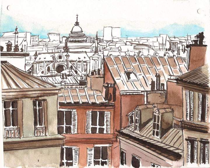 Croquis toits Paris